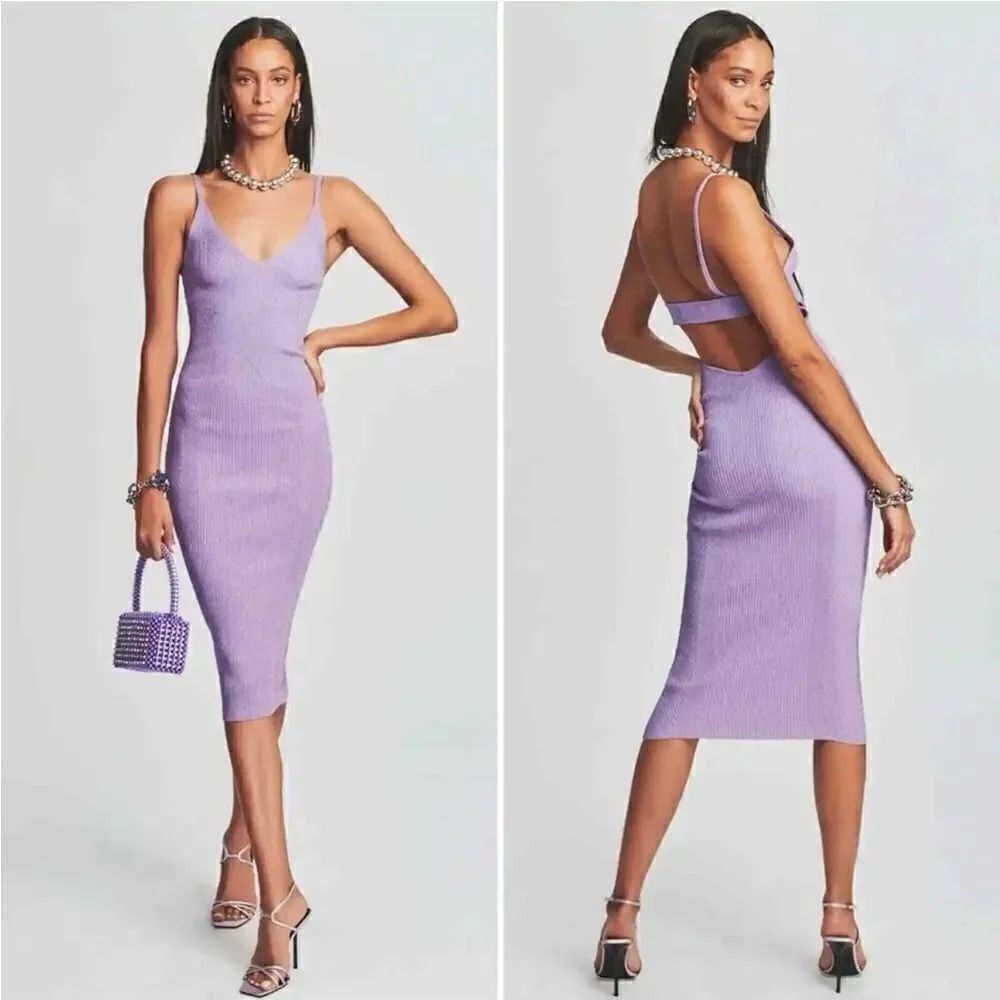 Retrofete AMSTER Rib Knit Glitter Dress Medium NWT $798